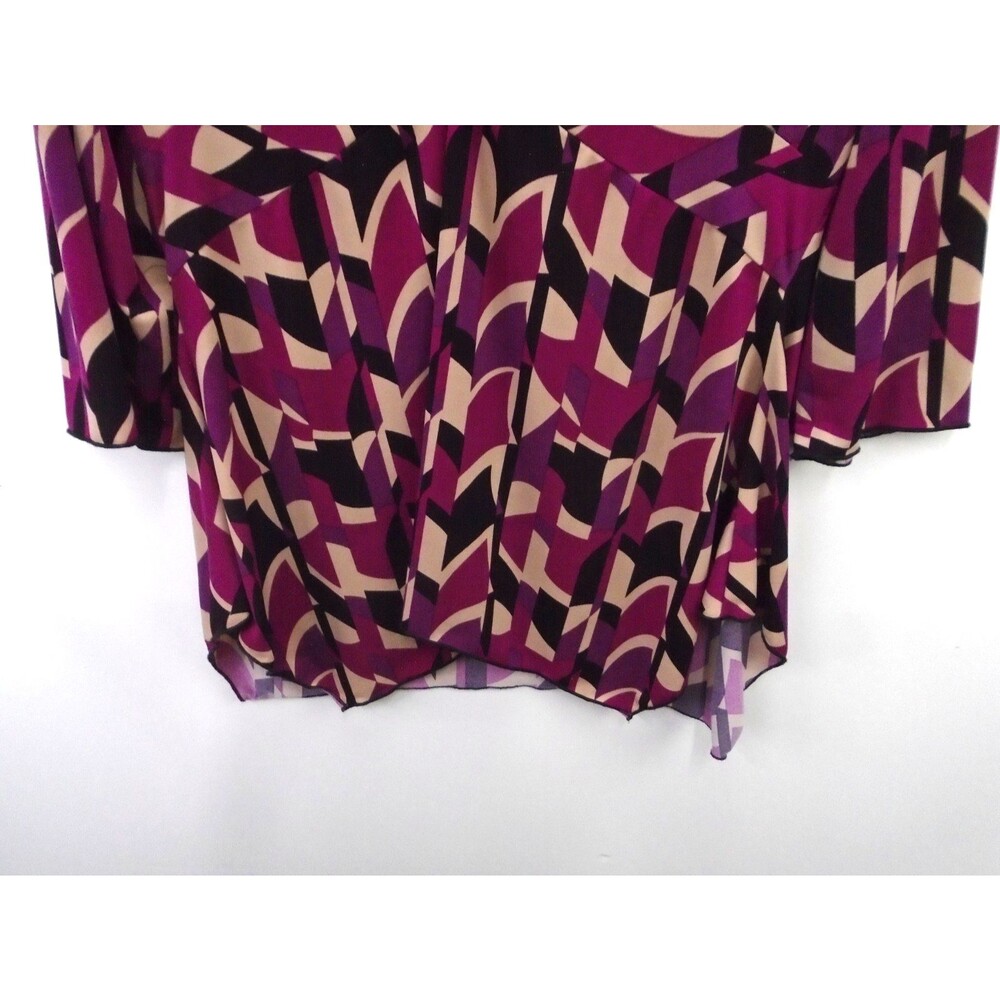 M.K .M Designs Womens Blouse Size XL 3/4 Sleeve V-Neck - Picture 5 of 6